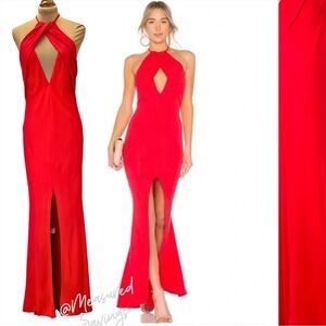 Large NWT - Revolve x Lovers + Friends - Keyhole Halter Backless Dress - Rosa